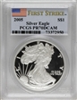 2005-W $1 Silver Eagle  First Strike PR70DCAM