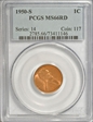 1950-S 1C MS66RD