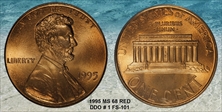 1995 1C Doubled Die Obverse MS68RD