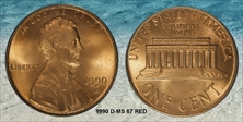 1990-D 1C MS67RD