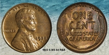 1923-S 1C MS64RB