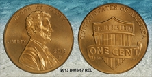 2013-D 1C Shield MS67RD