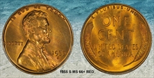 1955-S 1C MS66+ RD