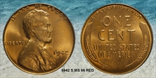 1942-S 1C MS66RD