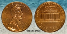 1998-D 1C MS67RD