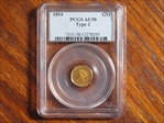 1854 G$1 Type 2 AU58