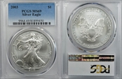 2003 $1 Silver Eagle MS69