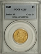 1848 $5 AU55