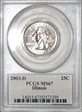 2003-D 25C Illinois MS67