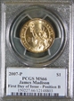 2007-P $1 James Madison Position B - First Day of Issue MS66