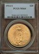 1914-S $20 MS64