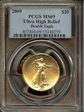 2009 $20 Ultra High Relief MS69