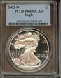 2002-W $1 Silver Eagle PR69DCAM