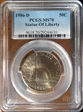 1986-D 50C Statue Of Liberty MS70