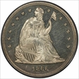 1866 $1 Motto PR63