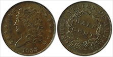 1833 1/2C MS62BN