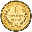 1849 G$1 Open Wreath MS65