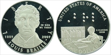 2009-P $1 Louis Braille PR70DCAM