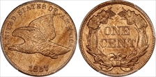 1857 1C Flying Eagle MS64