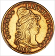 1806 $5 Knobbed 6, 7x6 Stars AU53
