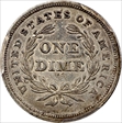1837 10C Seated, Large Date AU50