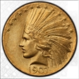1907 $10 Indian, Wire Rim MS64