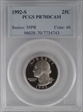 1992-S 25C PR70DCAM