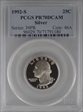 1992-S 25C Silver PR70DCAM