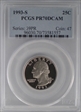 1993-S 25C Clad PR70DCAM