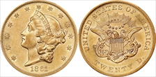 1861 $20 AU55