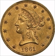 1861 $10 AU58
