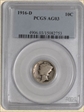 1916-D 10C AG3