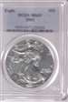 2002 $1 Silver Eagle MS69