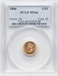 1866 G$1 MS66