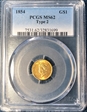 1854 G$1 Type 2 MS62