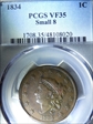 1834 1C Small 8 VF35BN