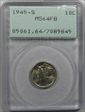 1945-S 10C MS64FB