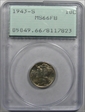 1943-S 10C MS66FB
