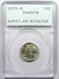 1935-S 10C MS65FB