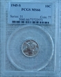 1945-S 10C MS66