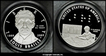 2009-P $1 Louis Braille PR70DCAM