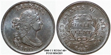 1800 1/2C MS62BN