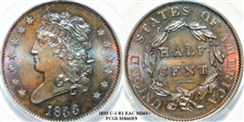 1833 1/2C MS66BN