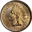 1860 1C Pointed Bust MS63