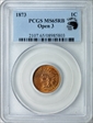1873 1C Open 3 MS65RB