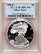 1998-P $1 Silver Eagle PR70DCAM