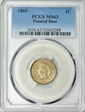 1860 1C Pointed Bust MS63
