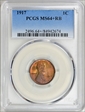 1917 1C MS64+ RB