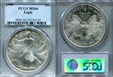 1996 $1 Silver Eagle MS66