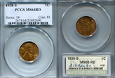 1938-S 1C MS64RD
